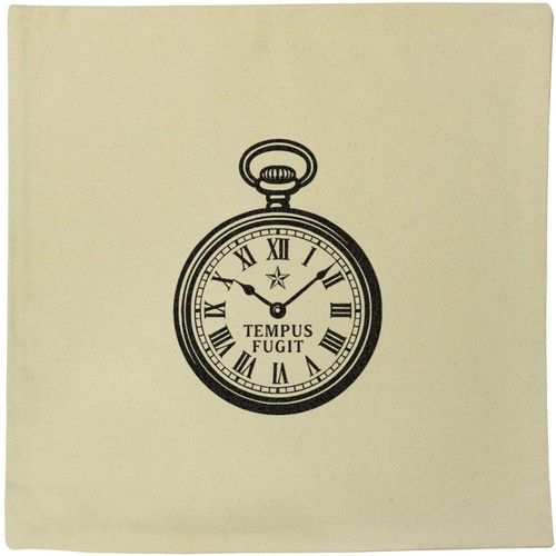Pocket watch canvas cushion - 'pocket,