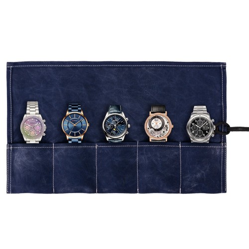 Waxed canvas blue watch - blue,