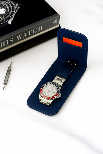 Navy blue leather handmade - navy,