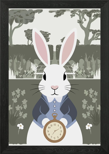 White rabbit with pocket watch - white,